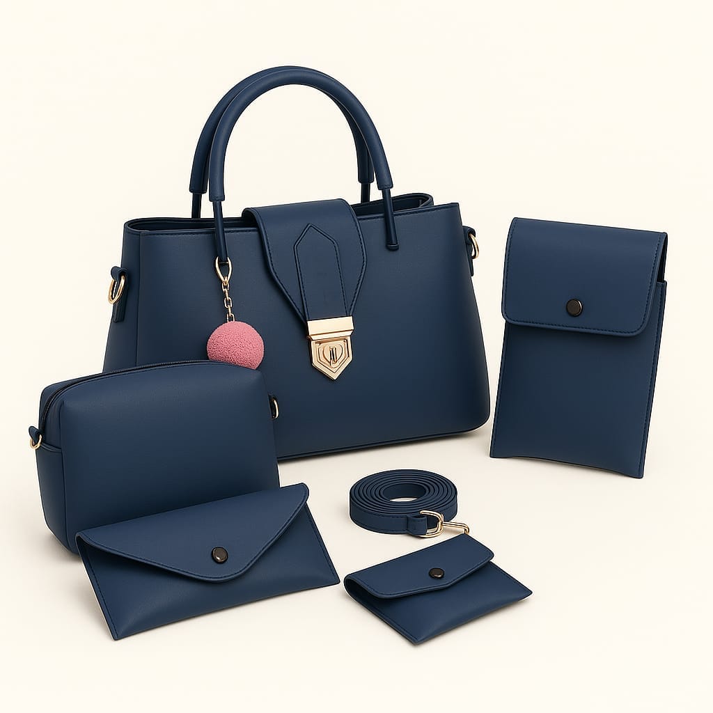 🎀🎗️*_ 5-PCS PREMIUM LEATHER HANDBAGS__* 🎗️🎀