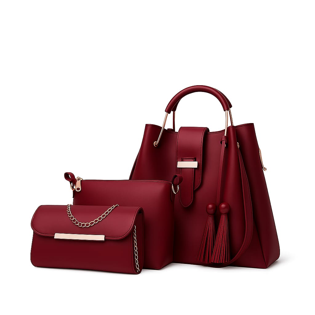 3-PCS DIAMOND PREMIUM SOFT LEATHER BAGS  🎗️🎀