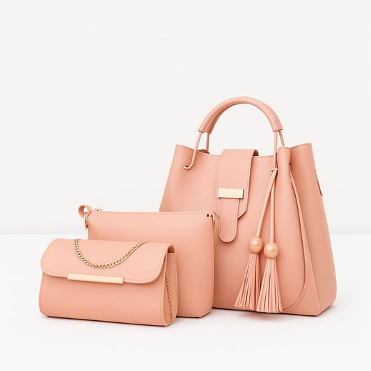 3-PCS DIAMOND PREMIUM SOFT LEATHER BAGS  🎗️🎀