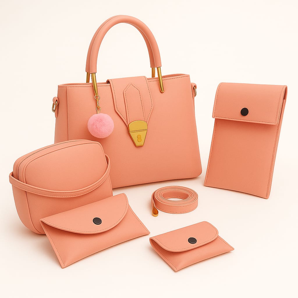 🎀🎗️*_ 5-PCS   PREMIUM LEATHER HANDBAGS__* 🎗️🎀