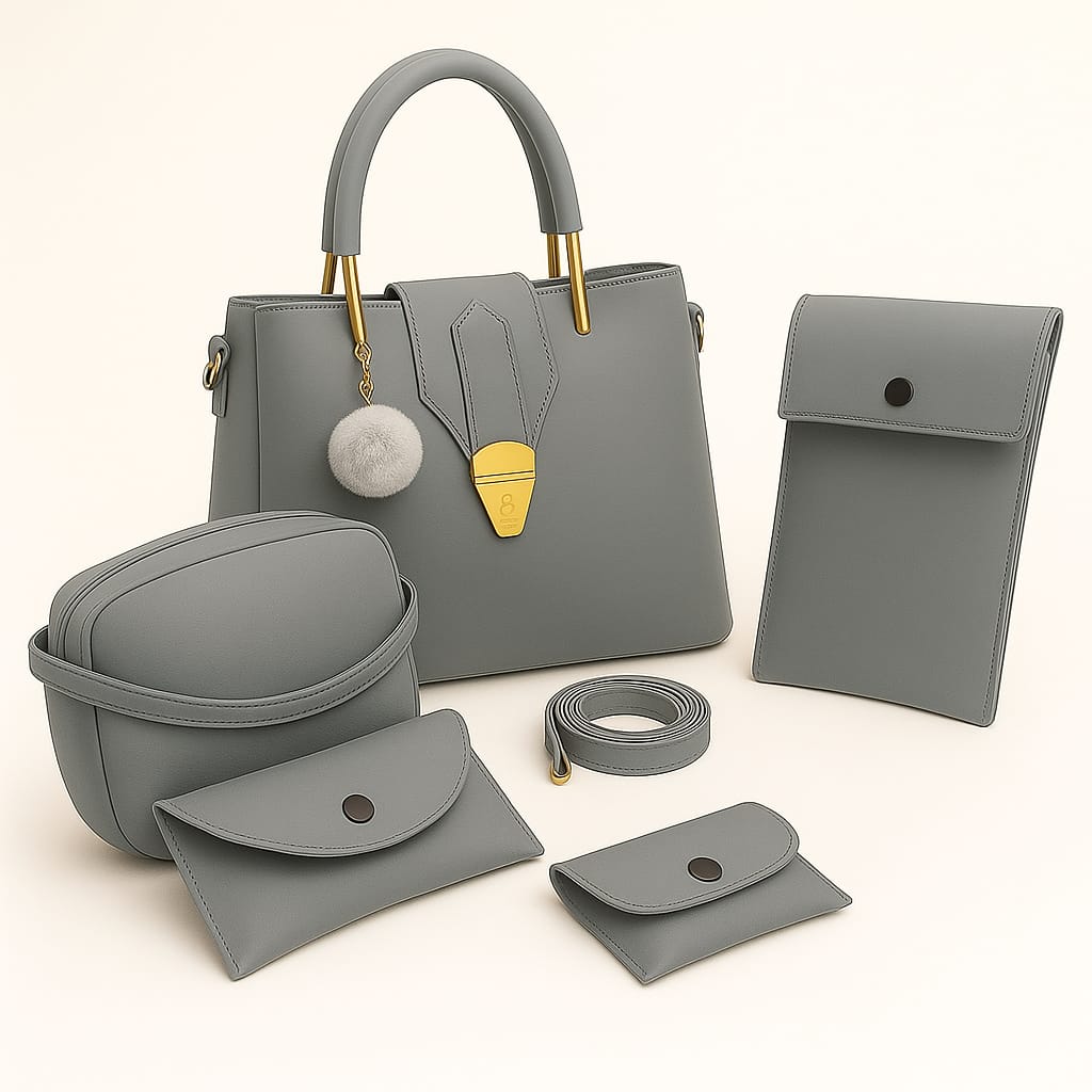 🎀🎗️*_ 5-PCS   PREMIUM LEATHER HANDBAGS__* 🎗️🎀