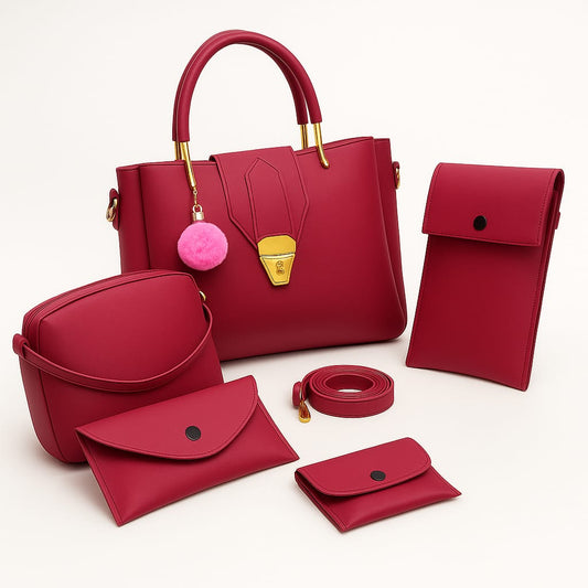 🎀🎗️*_ 5-PCS   PREMIUM LEATHER HANDBAGS__* 🎗️🎀