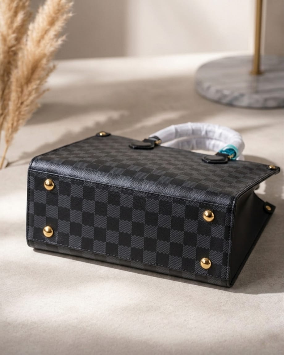 CHECKERED Black HANDBAGS 2-PCS