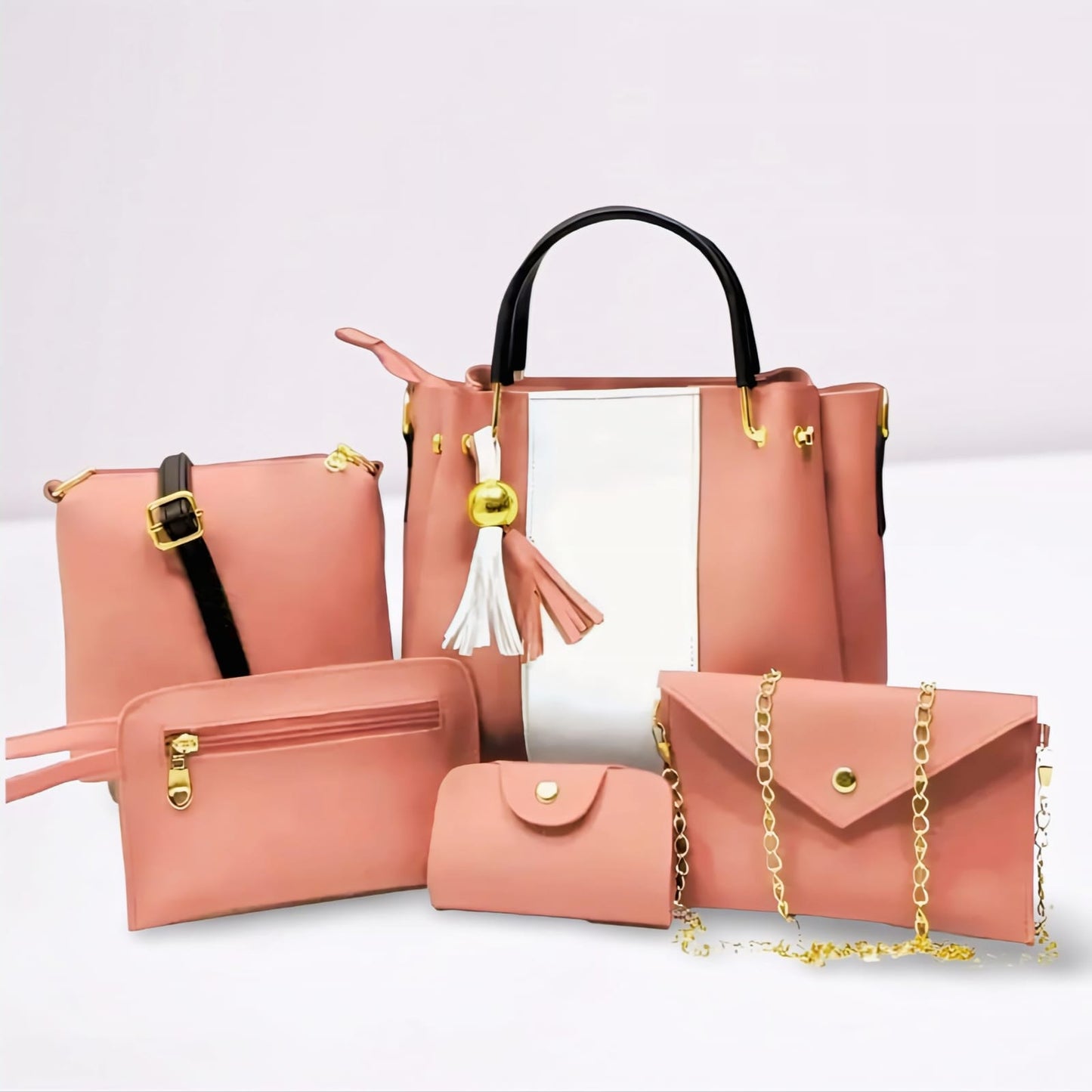 5-PCS  PREMIUM SOFT LEATHER BAGS  🎗️🎀