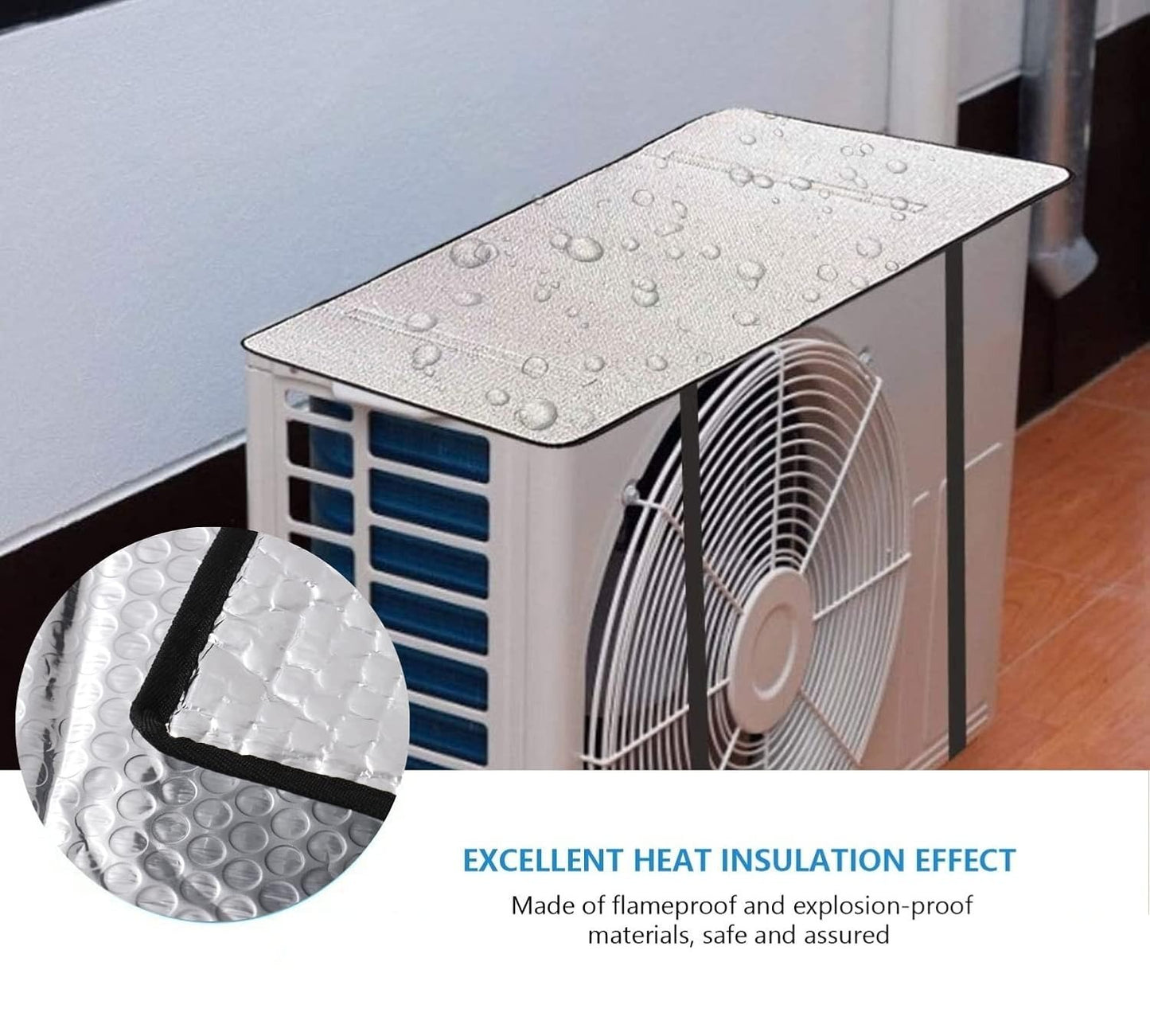 Premium Split AC Outdoor Unit Heat Insulation Sheet – Universal Sunshade Protective Roof & Sun Shield Cover | Without Clip