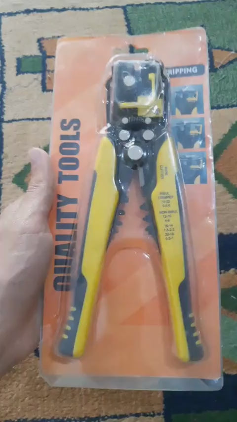 Self-Adjusting Multifunctional Wire Stripper & Crimper – Heavy Duty Automatic Stripping Pliers for 10-24 AWG Wire